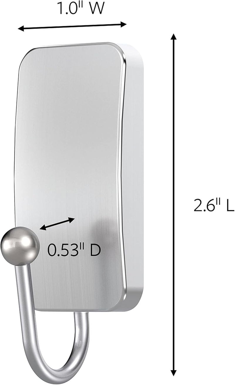 Command BATH33-SN-ES Bath Hooks, Satin Nickel, 4 Count - Image 3